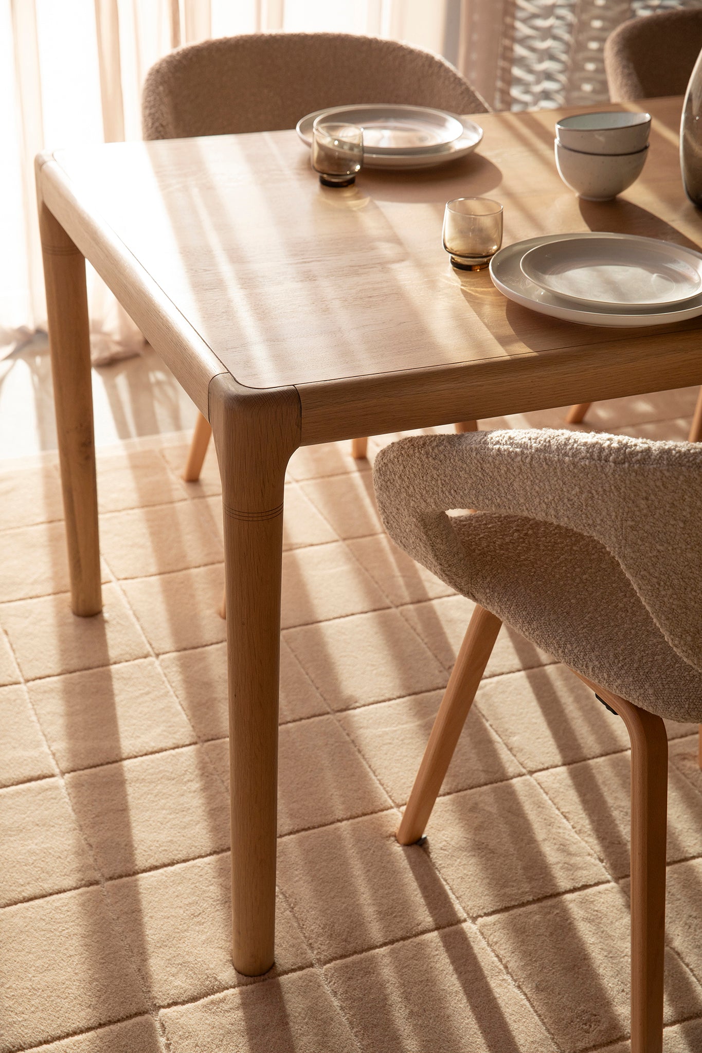 Ember Natural Oak Wood Dining Table