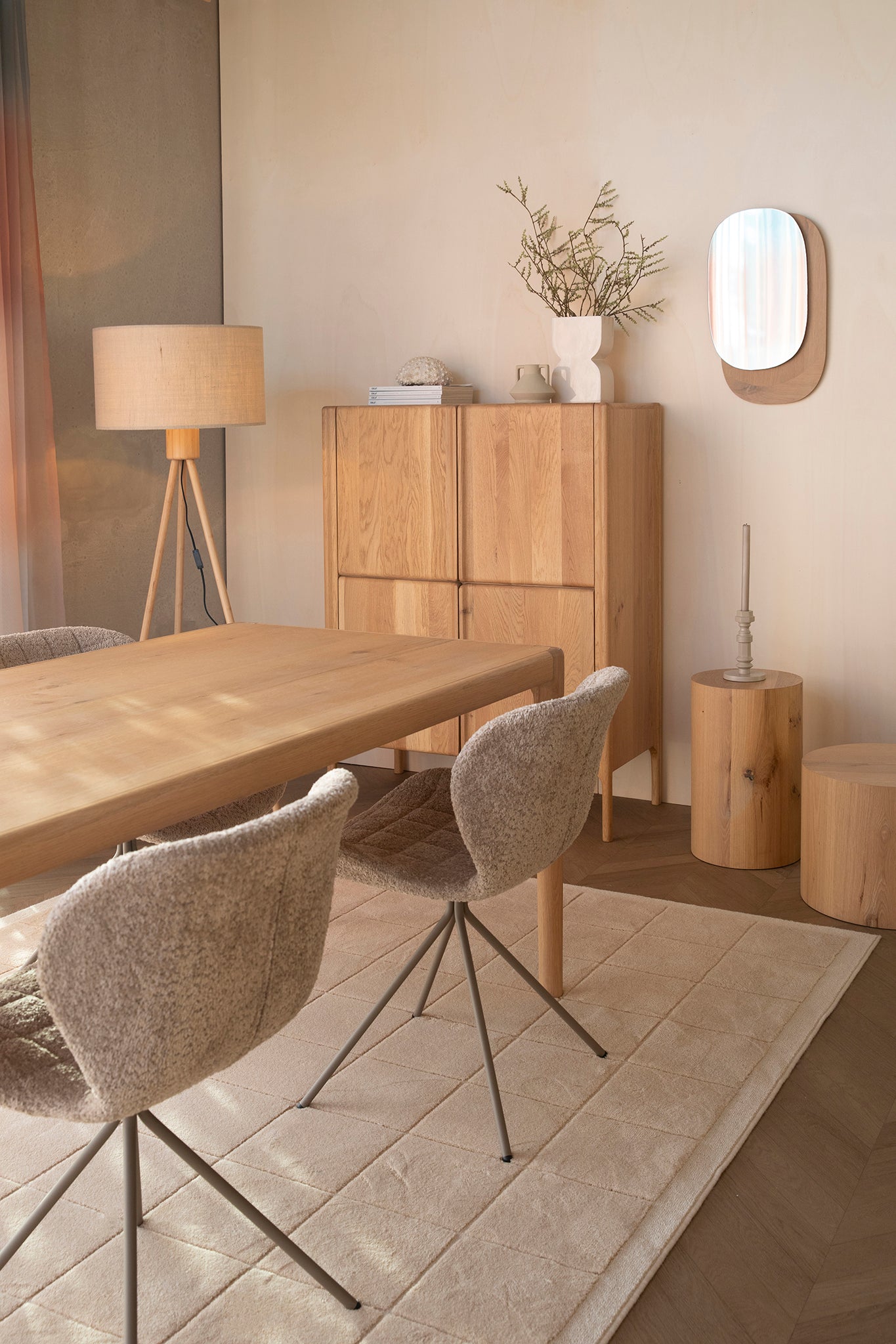 Ember Natural Oak Wood Dining Table