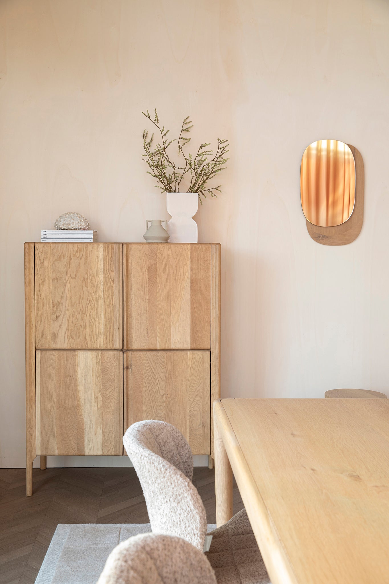 Ember Natural Oak Wood High Sideboard