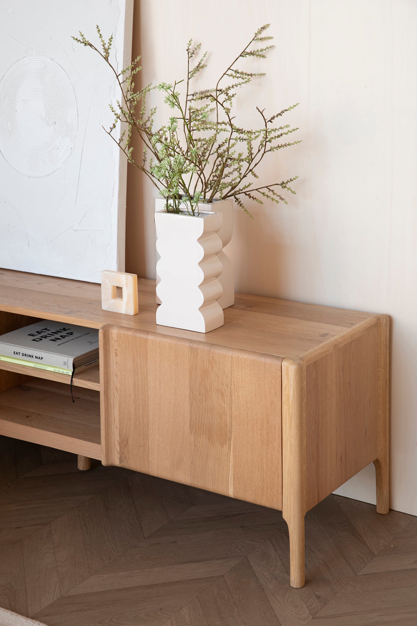 Ember Natural Oak Wood TV Unit
