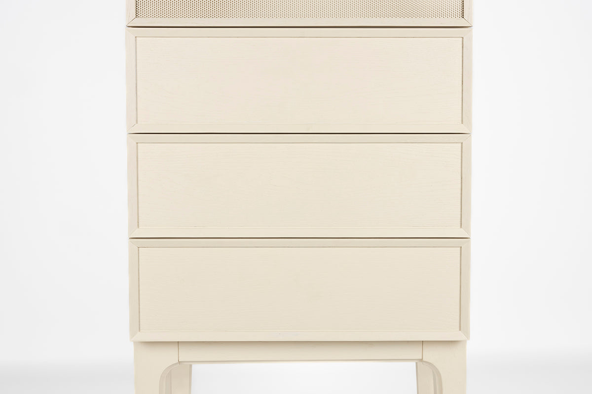 June Beige 1 Door 3 Drawers Cabinet - WOO .Design