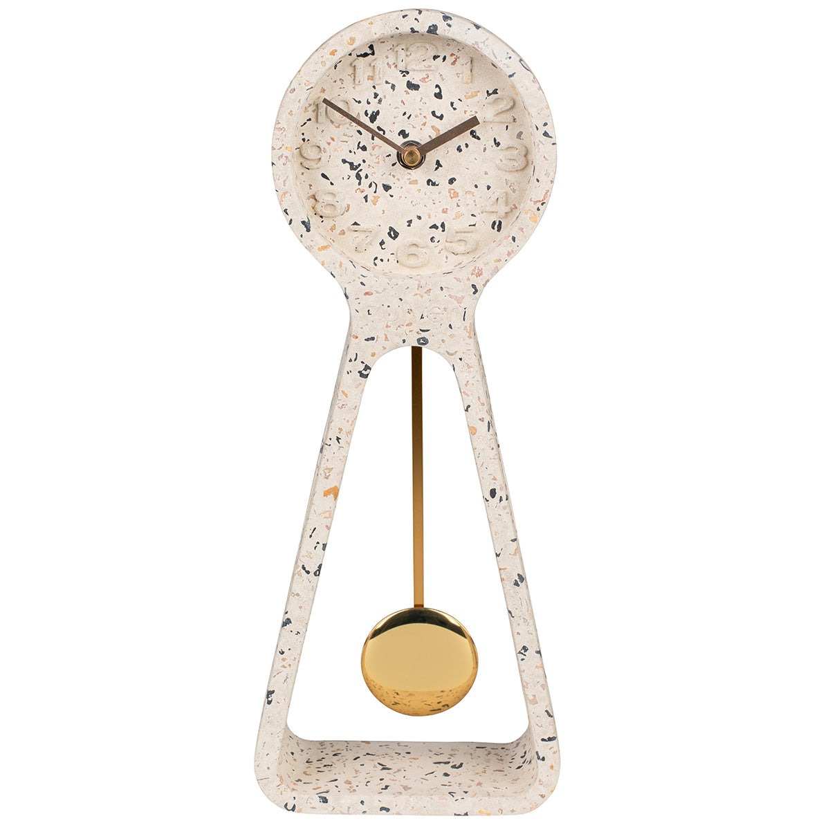 Pendulum Terrazzo White Time Clock