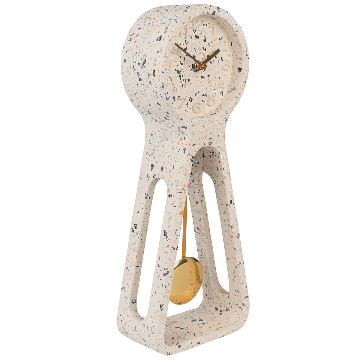 Pendulum Terrazzo White Time Clock