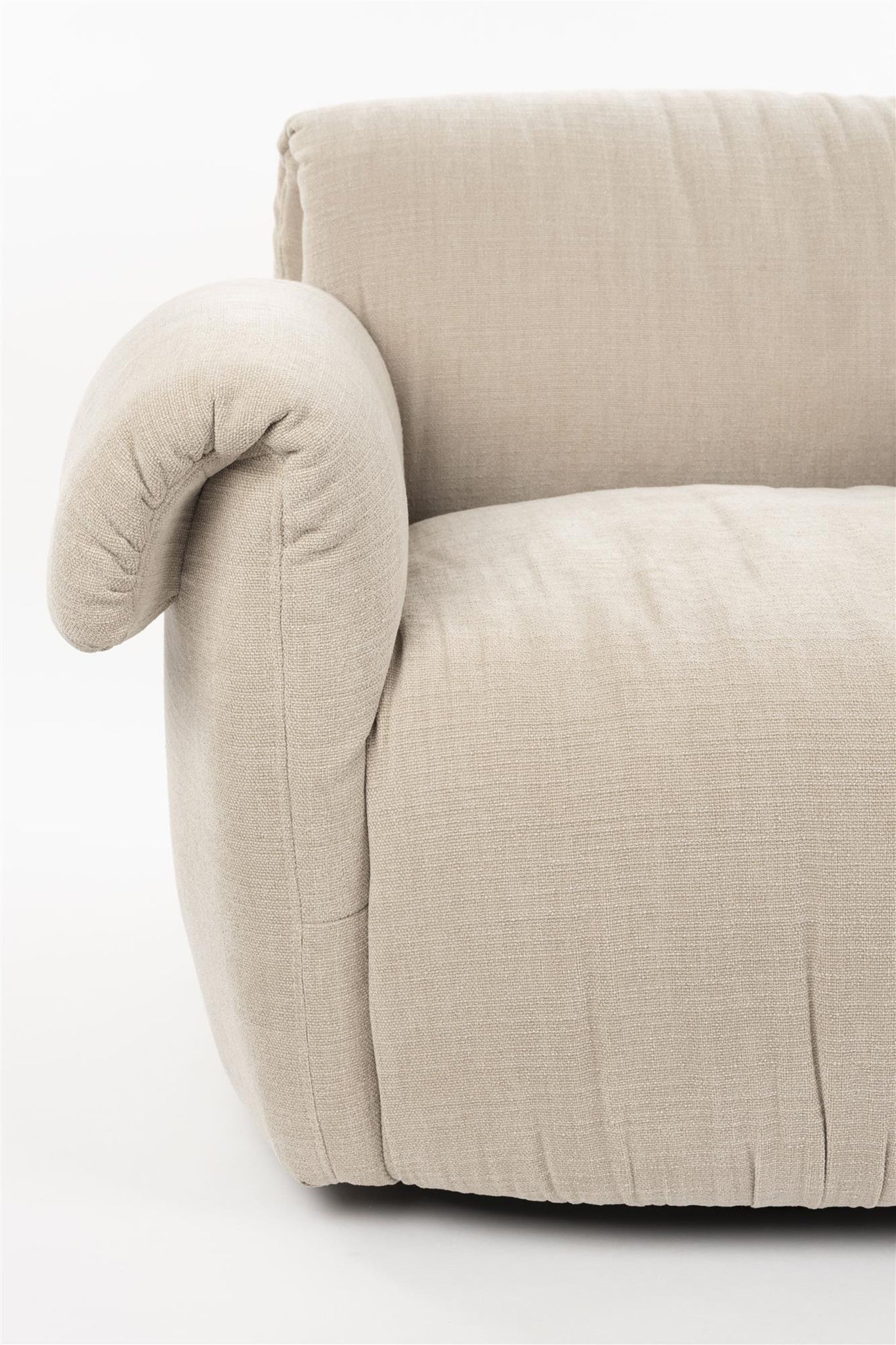 Puffy Beige Lounge Chair