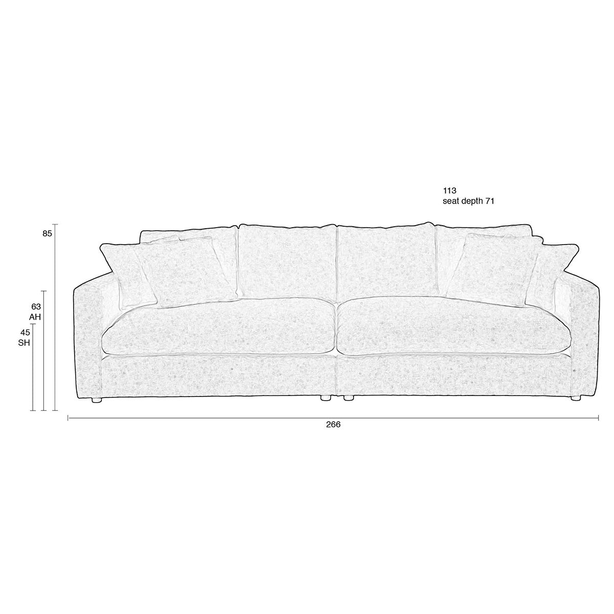 Sense Soft 3 Seater Sofa