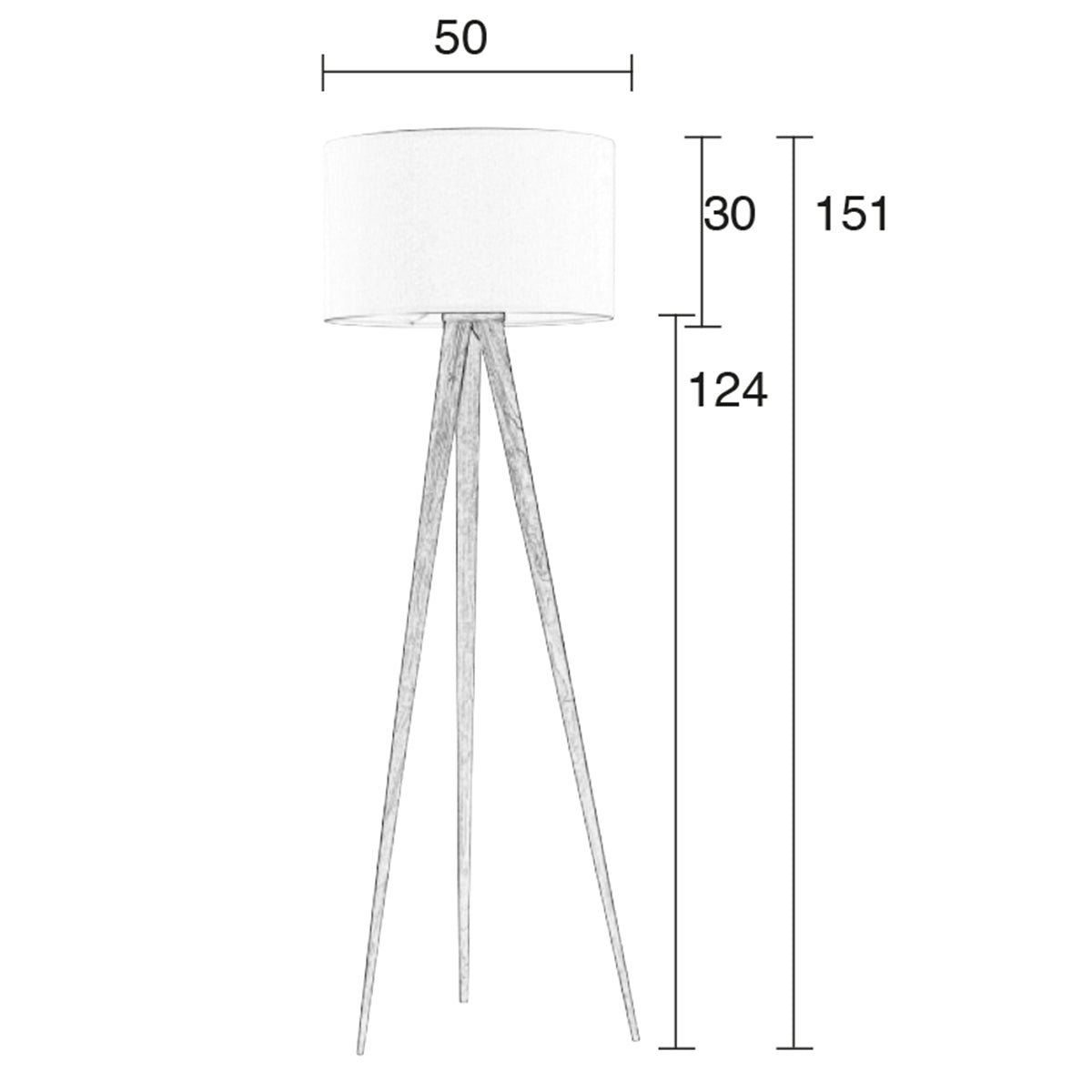 Tripod Wood Floor Lamp