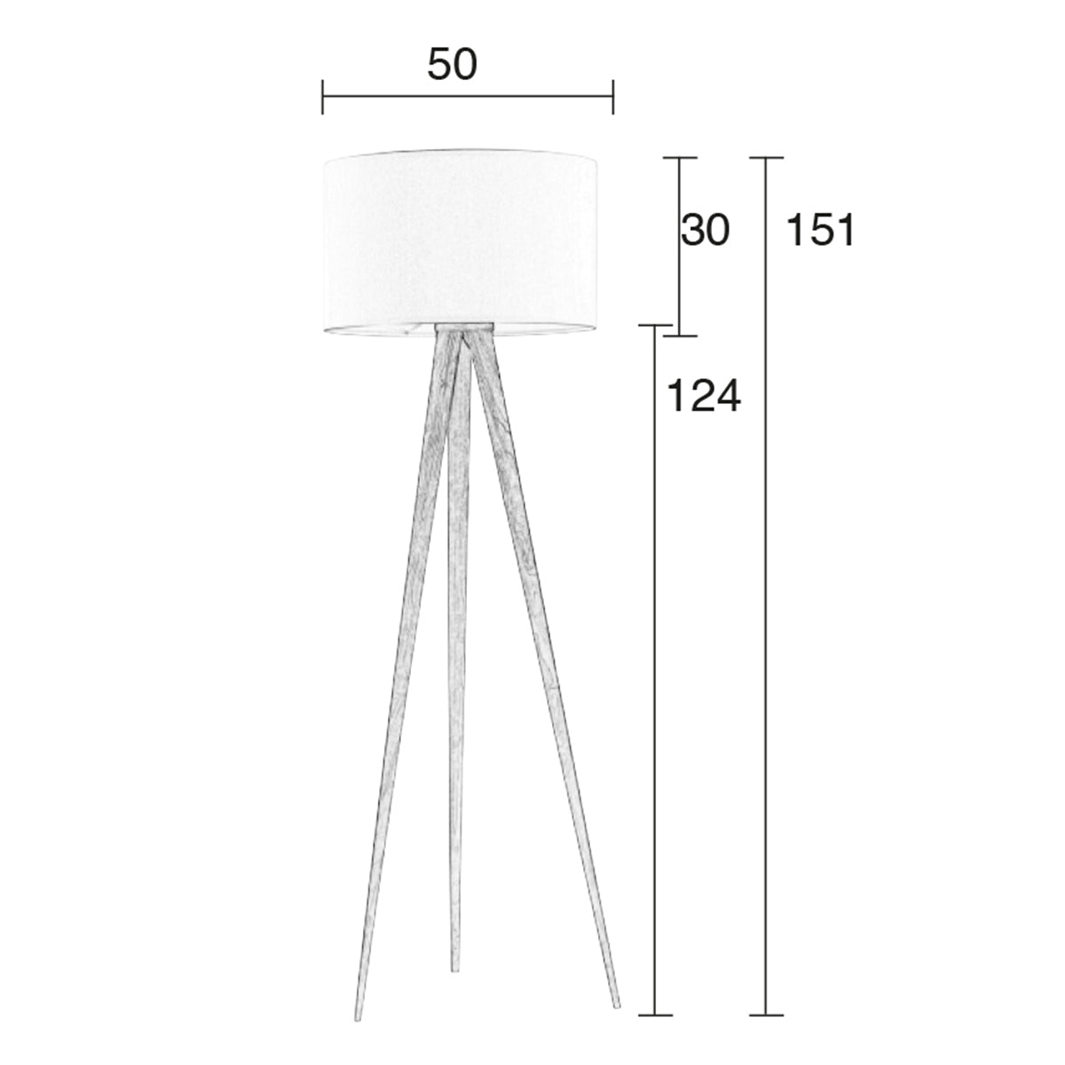 Tripod Wood Floor Lamp