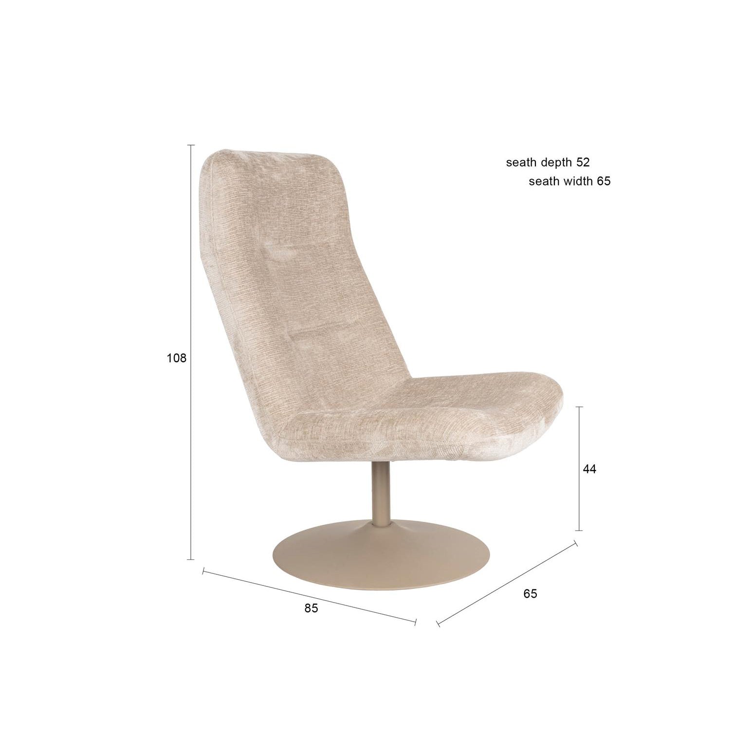 Ume Deco Beige Lounge Chair