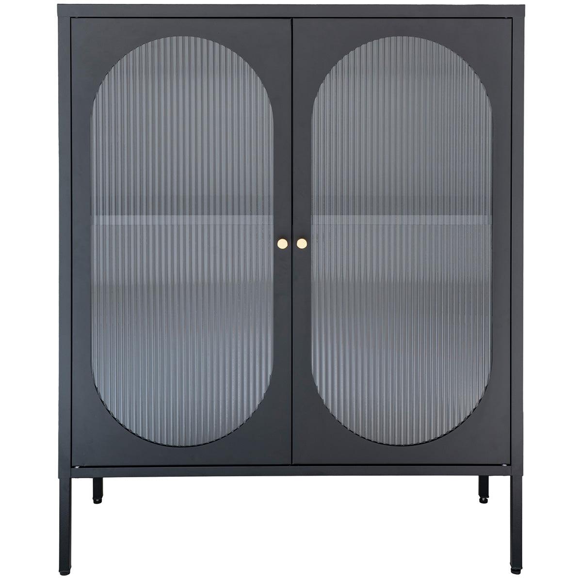 Adelaide Black 2 Doors Display Cabinet - WOO .Design