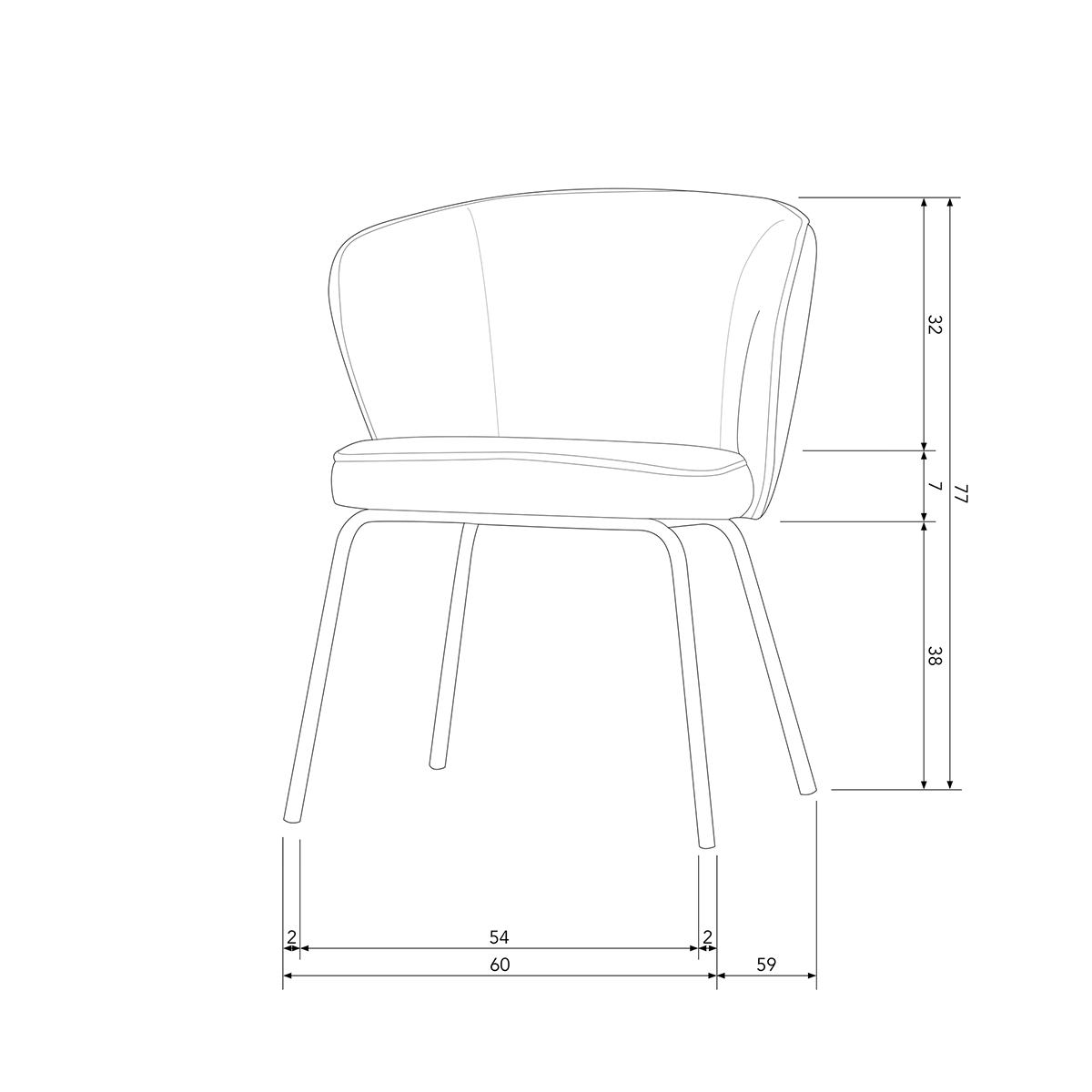 Admit Boucle Dining Chair (2/Set) - WOO .Design