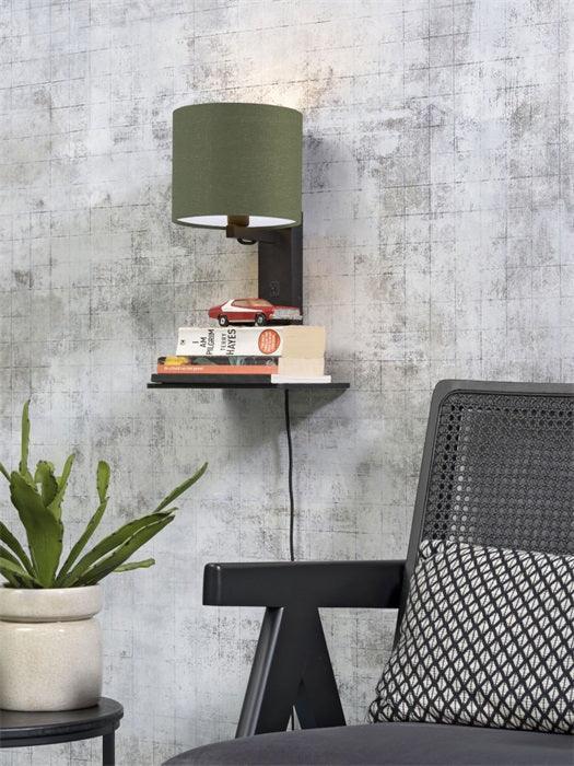 Andes Black Wall Lamp with Shelf - WOO .Design