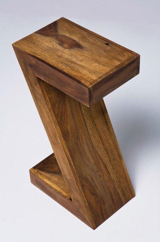 Authentico Z Brown Sheesham Wood Side Table - WOO .Design