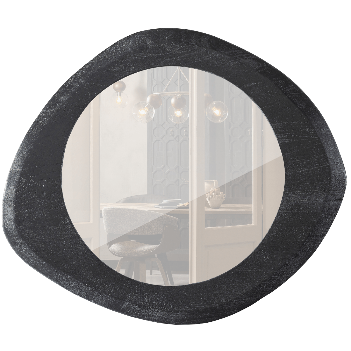 Enclose Black Wood Mirror