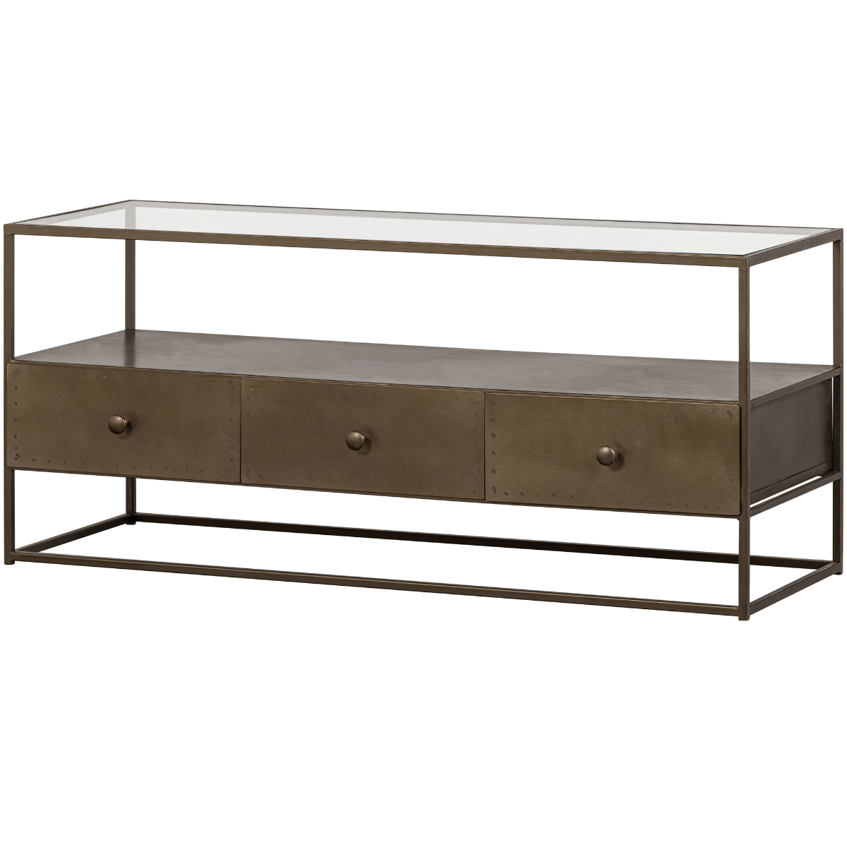 Depart Antique Brass Metal TV Stand