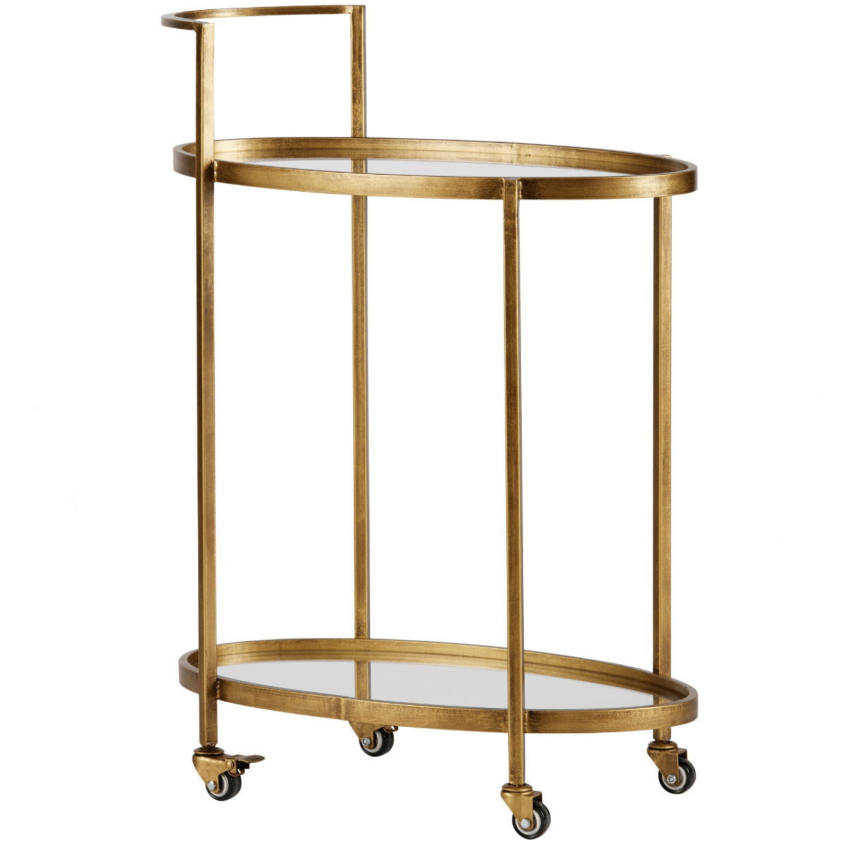 Push Antique Brass Metal Trolley