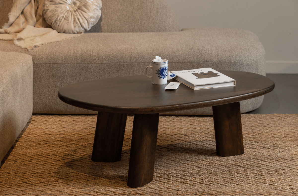 Roundly Walnut Mango Wood Coffee Table