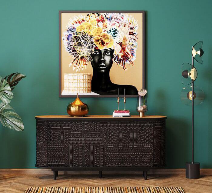 Black mango deals wood sideboard