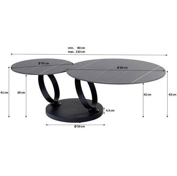 Beverly Matt Black Swivel Coffee Table - WOO .Design