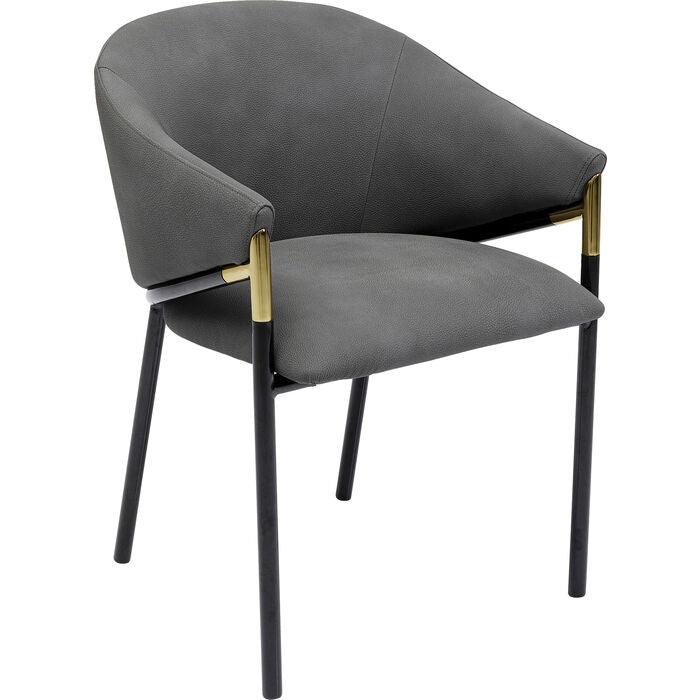 Boulevard Grey Chair with Armrest (2/Set) - WOO .Design