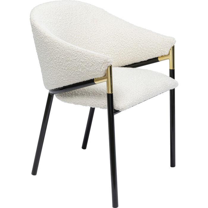 Boulevard White Boucle Chair with Armrest (2/Set) - WOO .Design