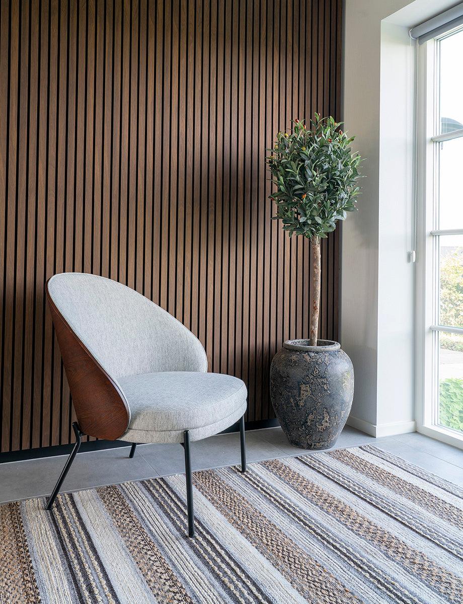 Canelas Light Grey/Dark Brown Lounge Chair - WOO .Design