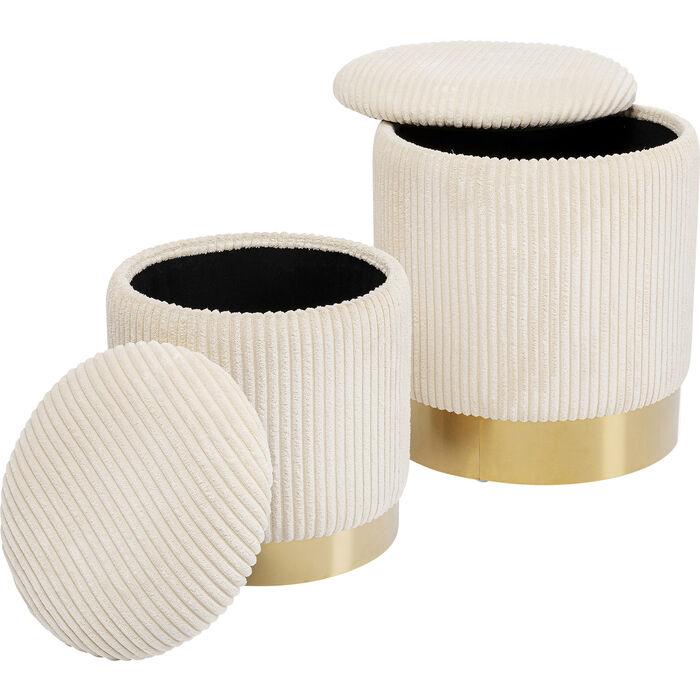 Cherry Creme Cord Storage Stool (2/Set) - WOO .Design