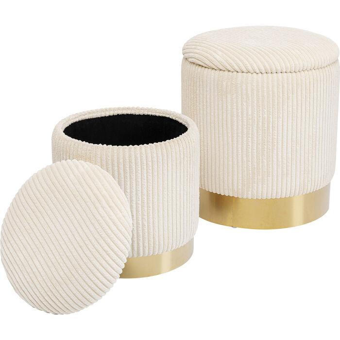 Cherry Creme Cord Storage Stool (2/Set) - WOO .Design