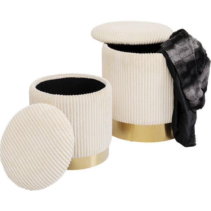 Cherry Creme Cord Storage Stool (2/Set) - WOO .Design