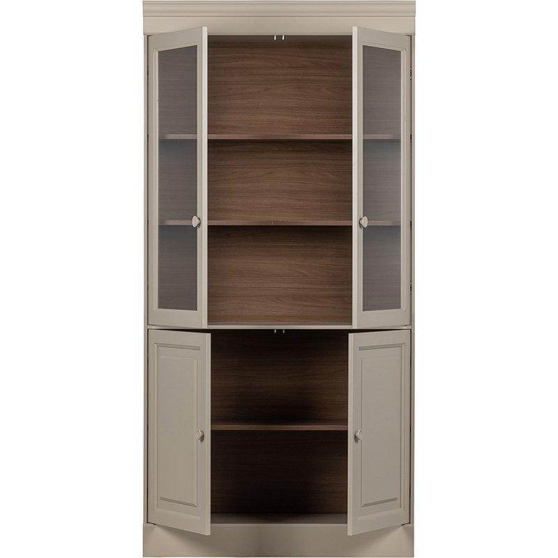 Chow Warm Grey Pine Wood 4 Door Cabinet - WOO .Design