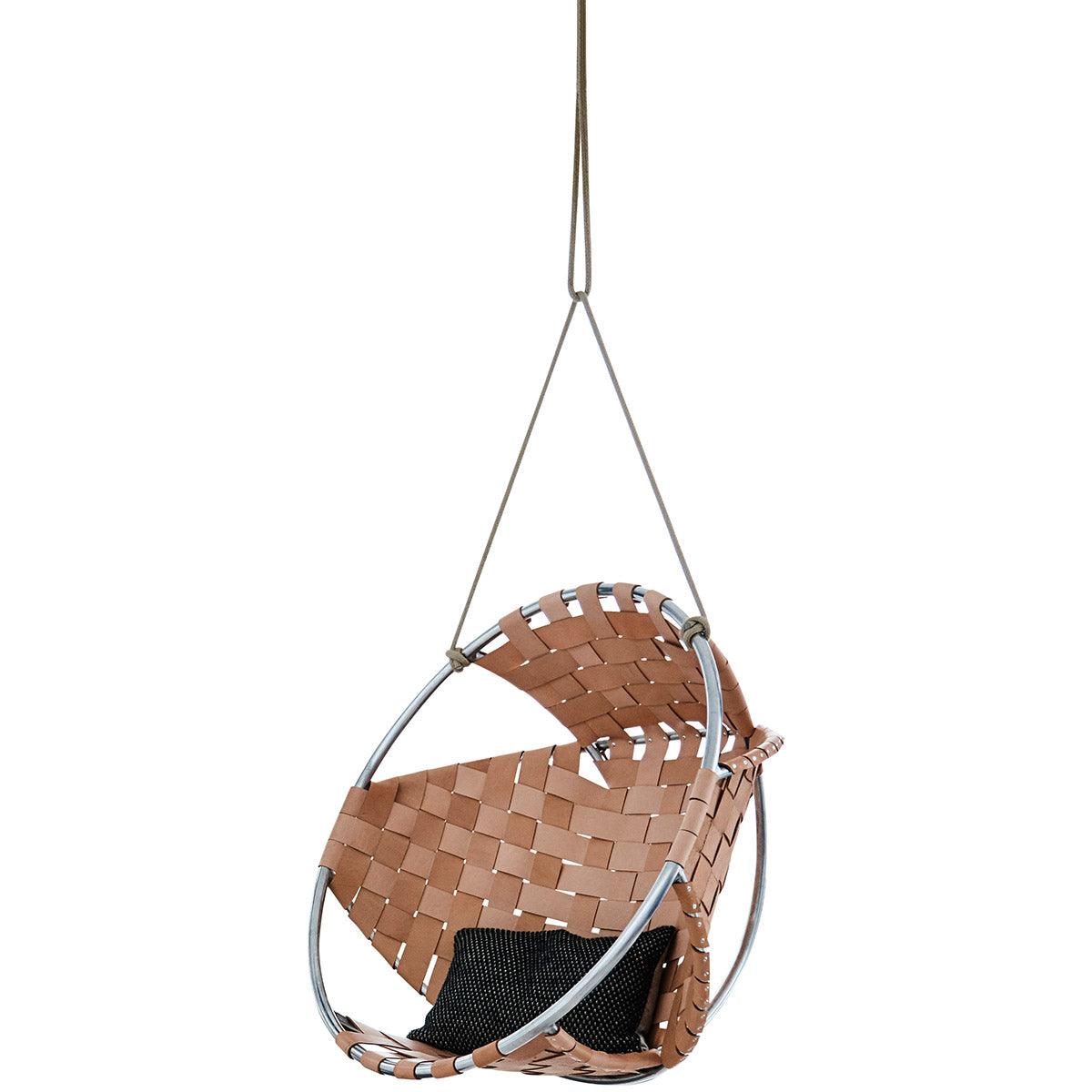 Cocoon Cognac Leather Hanging Chair - WOO .Design