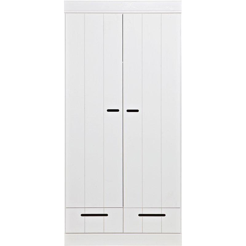 Connect Basic Pine Wood 2 Doors 2 Drawers Strip Doors Cabinet - WOO .Design
