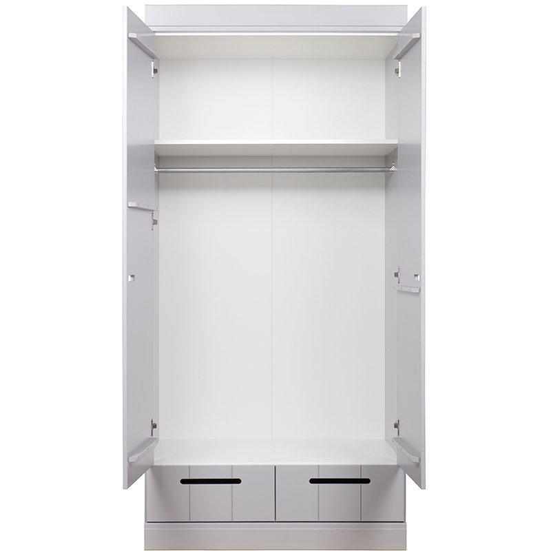 Connect Basic Pine Wood 2 Doors 2 Drawers Strip Doors Cabinet - WOO .Design