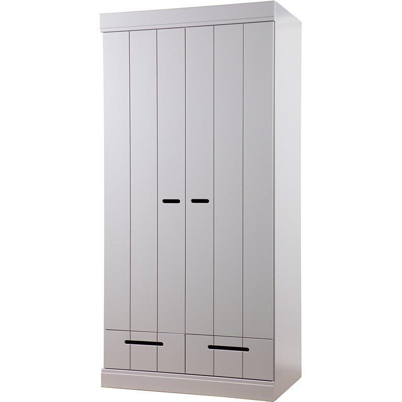 Connect Basic Pine Wood 2 Doors 2 Drawers Strip Doors Cabinet - WOO .Design