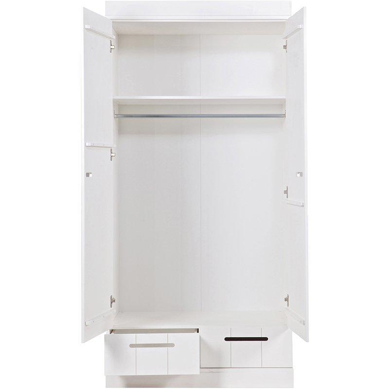 Connect Basic Pine Wood 2 Doors 2 Drawers Strip Doors Cabinet - WOO .Design