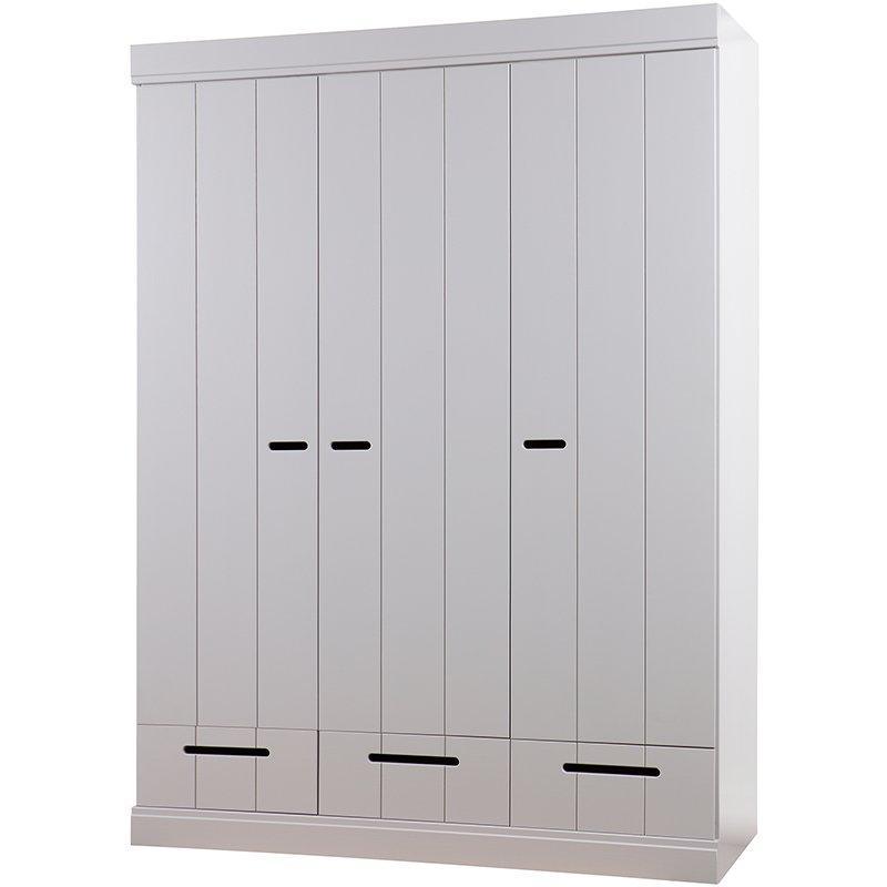 Connect Basic Pine Wood 3 Doors 3 Drawers Strip Doors Cabinet - WOO .Design
