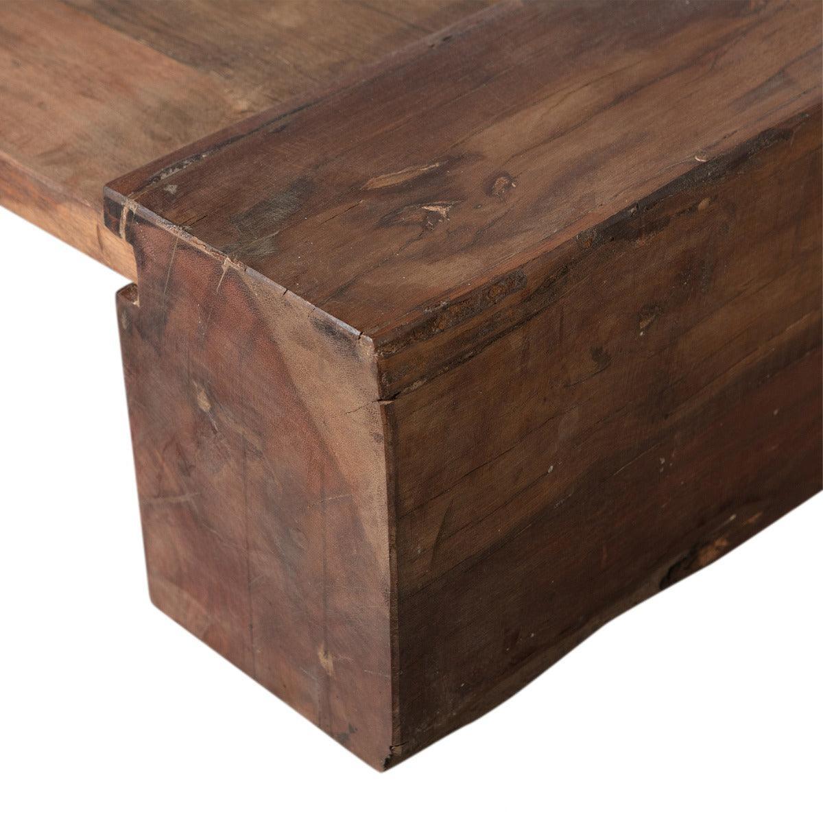 Cuno Dark Brown Wood Low Coffee Table - WOO .Design