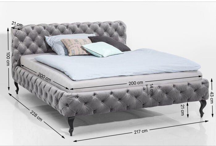 Desire Silver Grey Velvet Bed - WOO .Design