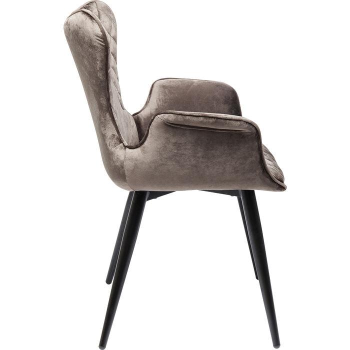 Dream Brown Velvet Chair with Armrest (2/Set) - WOO .Design