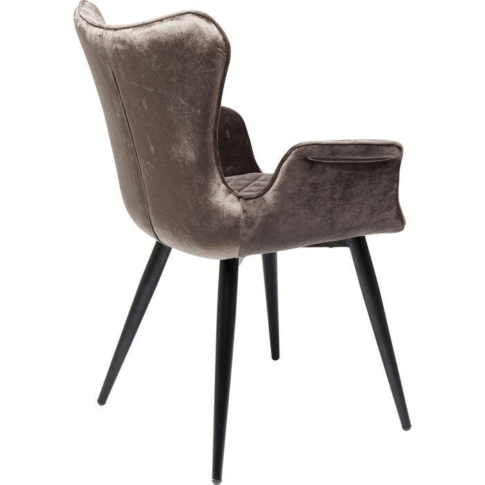 Dream Brown Velvet Chair with Armrest (2/Set) - WOO .Design