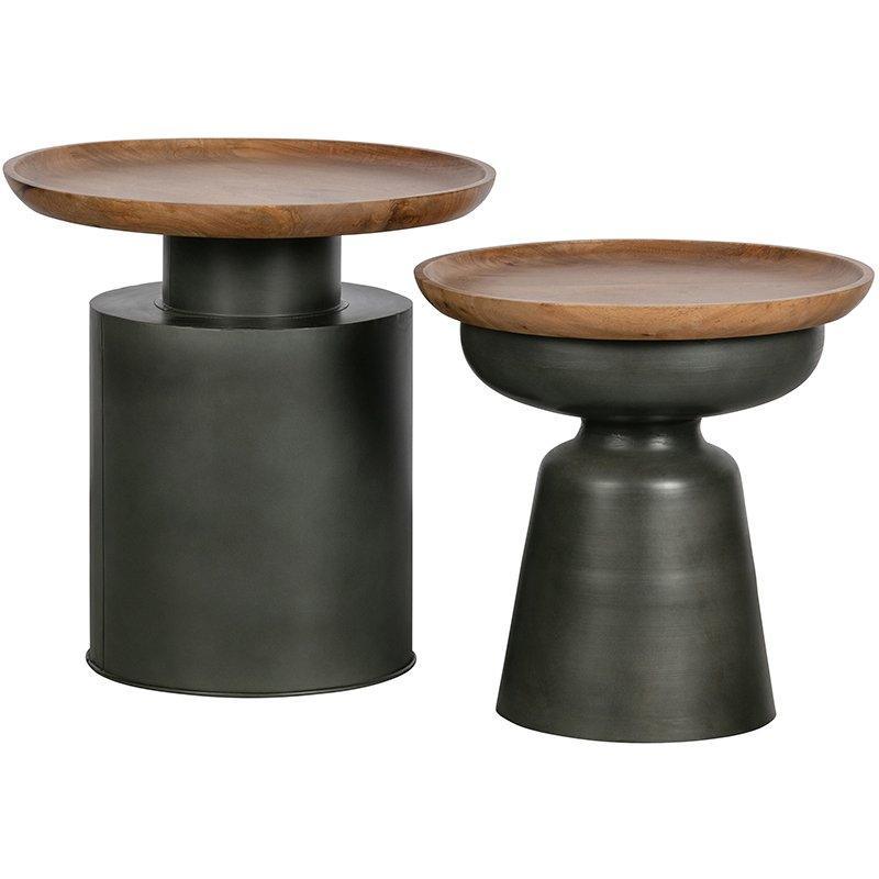Dua Black Wood/Metal Side Table - WOO .Design