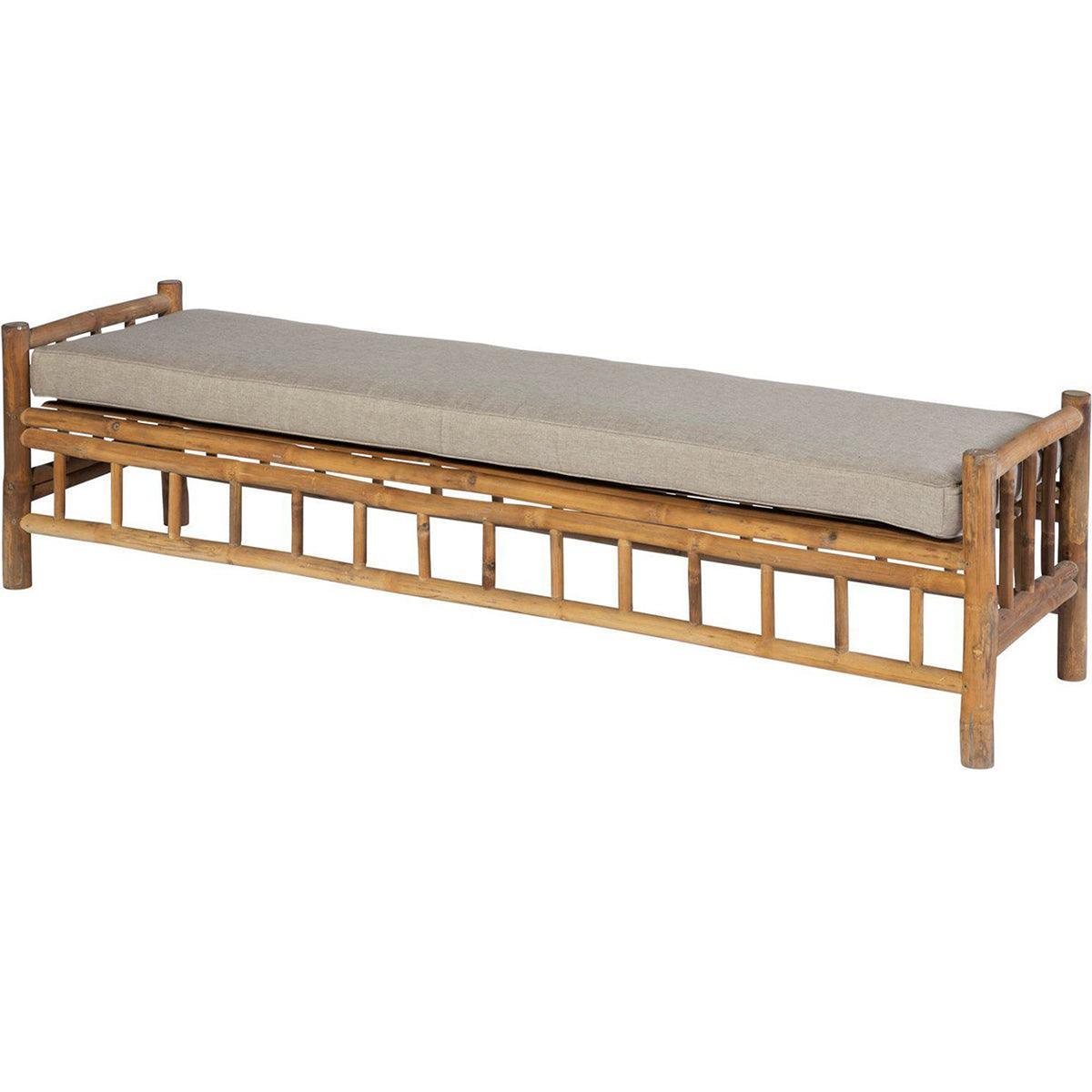 Bamboo Taupe Tennis Bench