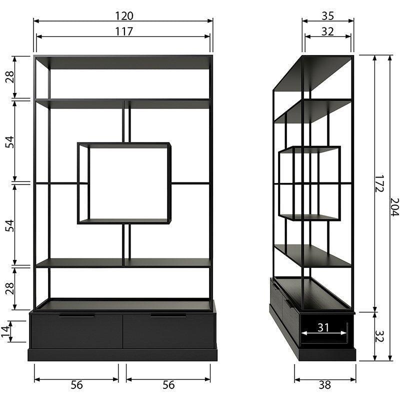 Fons Black Pine Wood Cabinet - WOO .Design