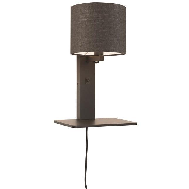 Andes Black Wall Lamp with Shelf