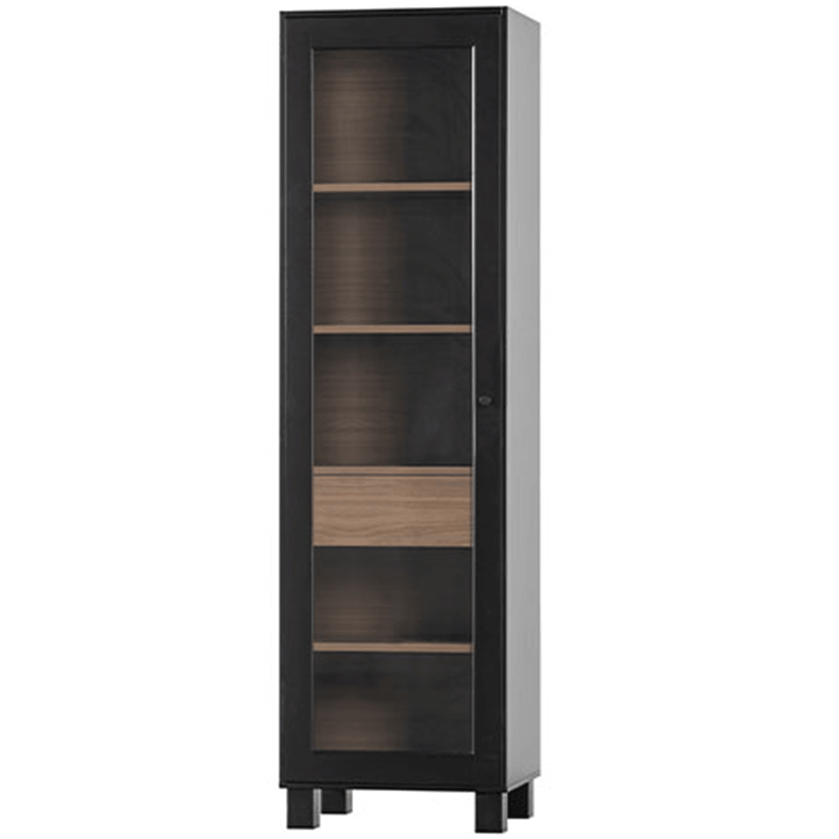 Goos Black/Walnut Pine 1 Doors Cabinet - WOO .Design