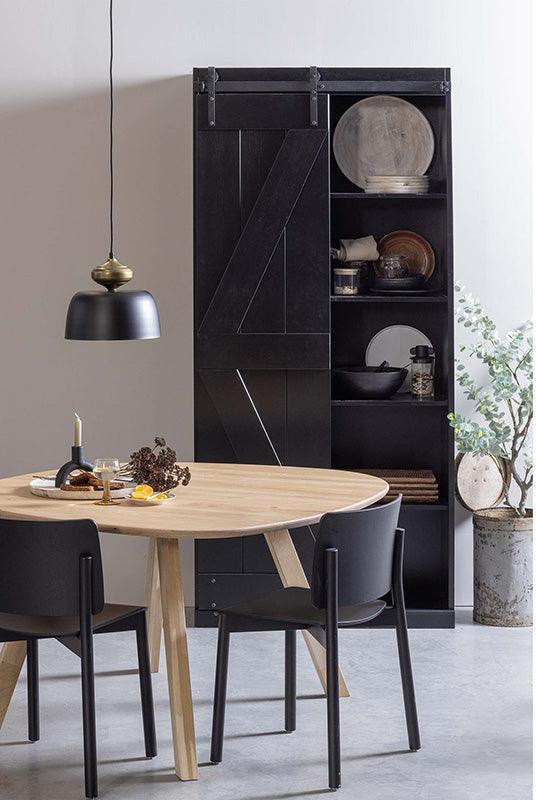 Harris Black Pine Wood Cabinet - WOO .Design