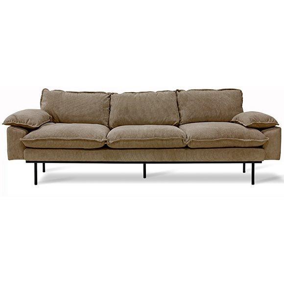 Retro Brown Corduroy Rib Sofa