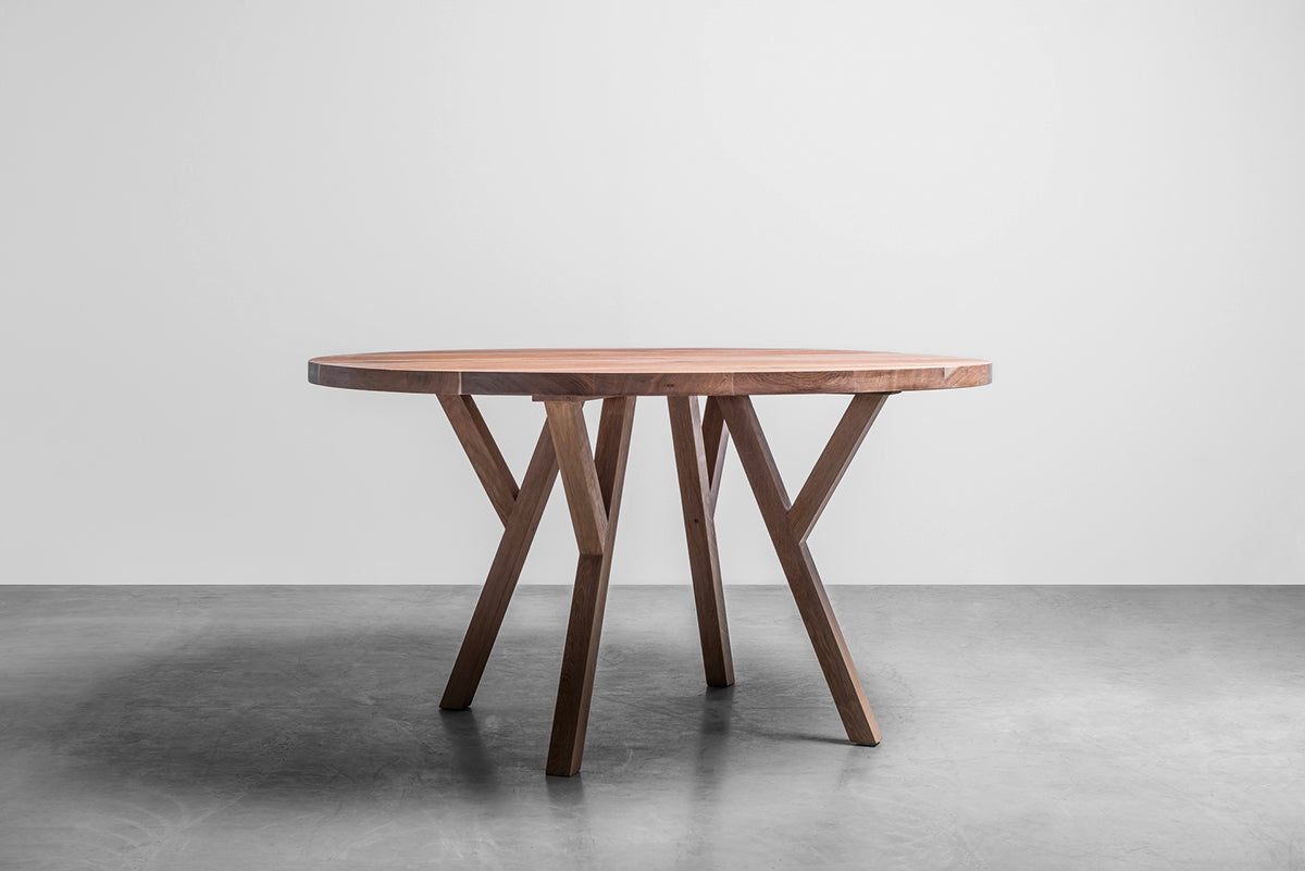 Gloria Oak Wood Round Dining Table
