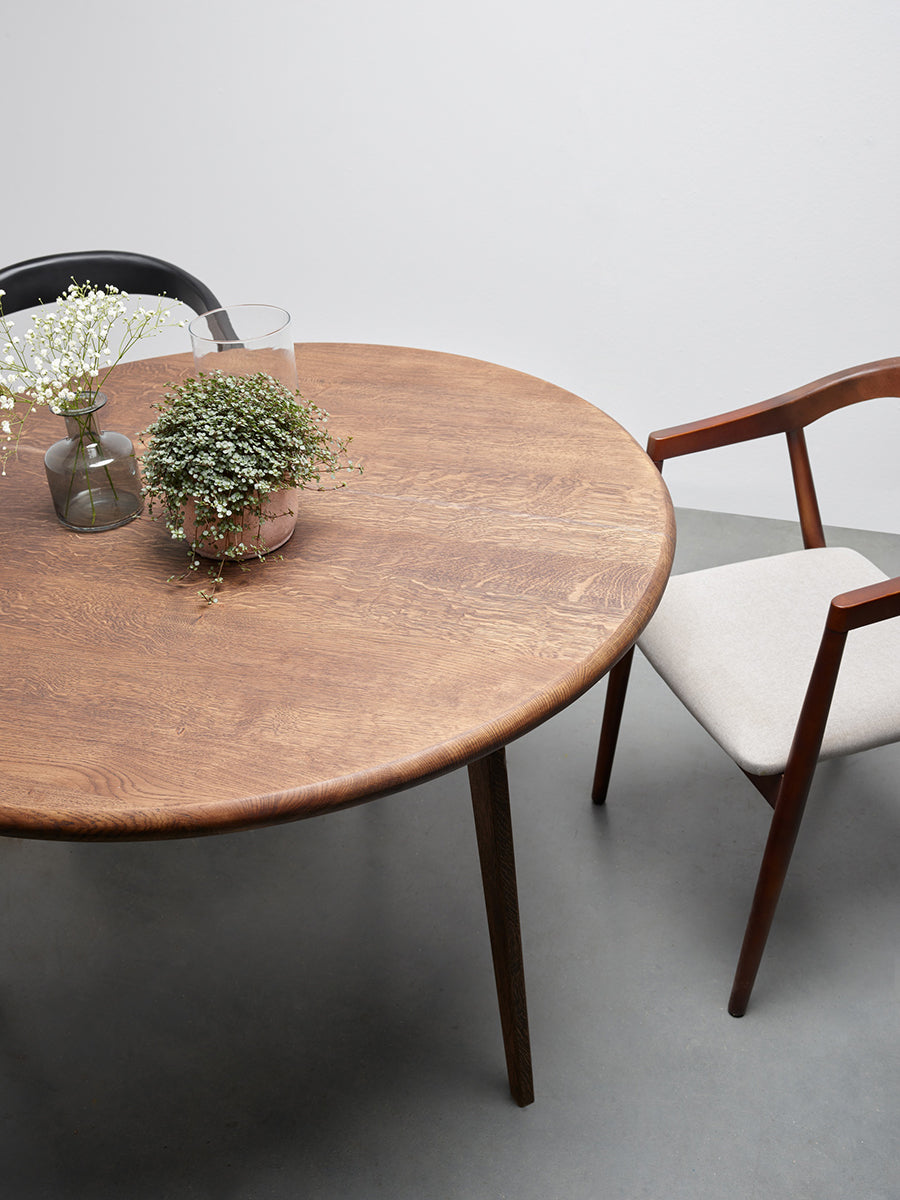 Polly Oak Wood Round Dining Table