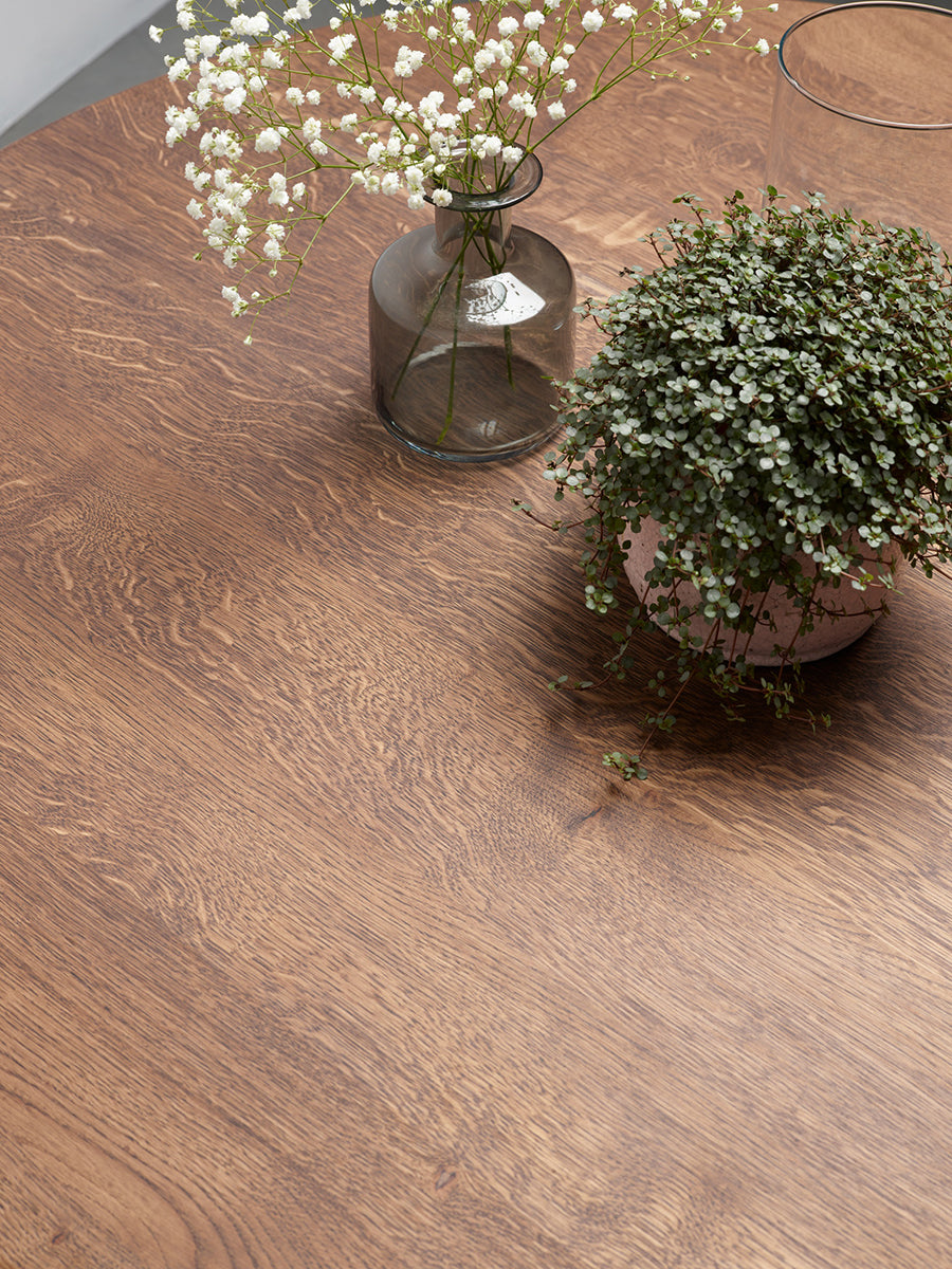 Polly Oak Wood Round Dining Table