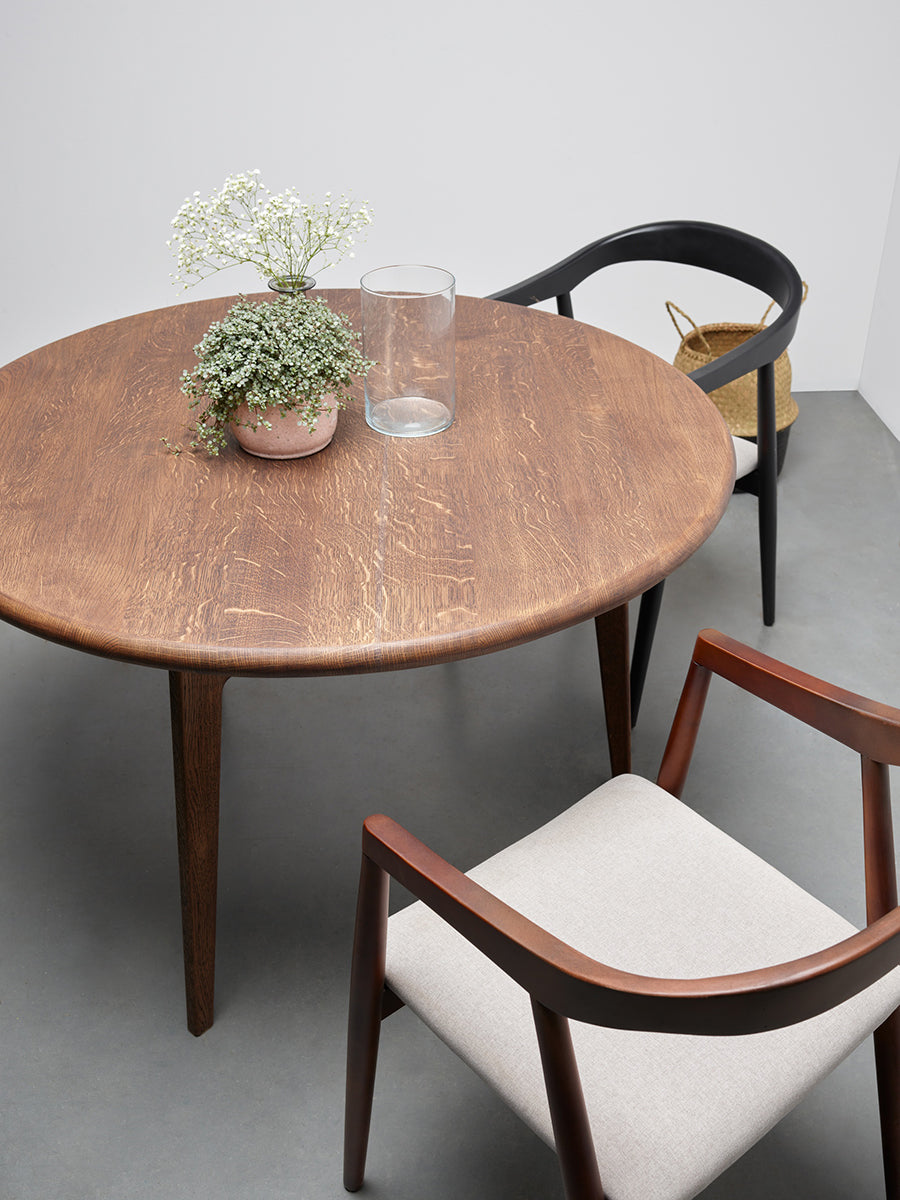 Polly Oak Wood Round Dining Table